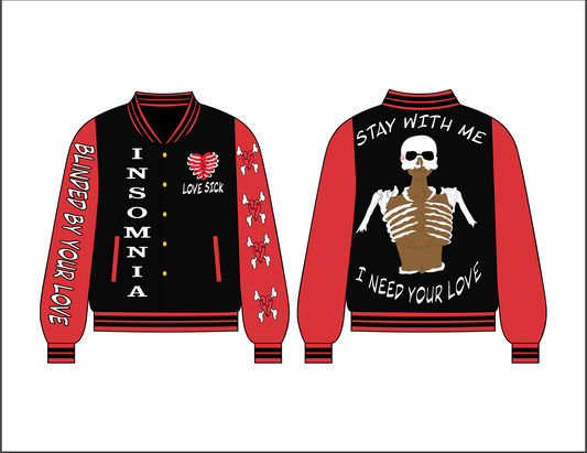 Love Is Blind - Red - Letterman's Jacket Adults