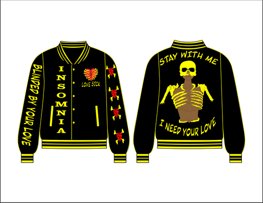 Love Is Blind - Reverse Bumble Bee - Letterman's Jacket Adults