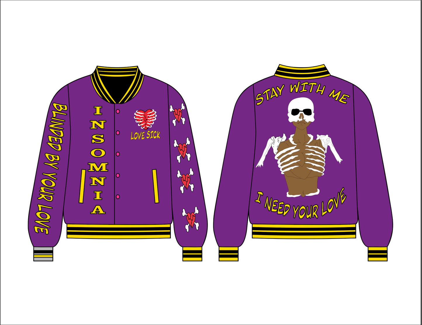 Love Is Blind - Purple - Letterman's Jacket Adults